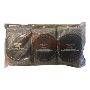 Equate Beauty Charcoal Infused Exfoliating Body Scrubber – 3 Pack | NWT